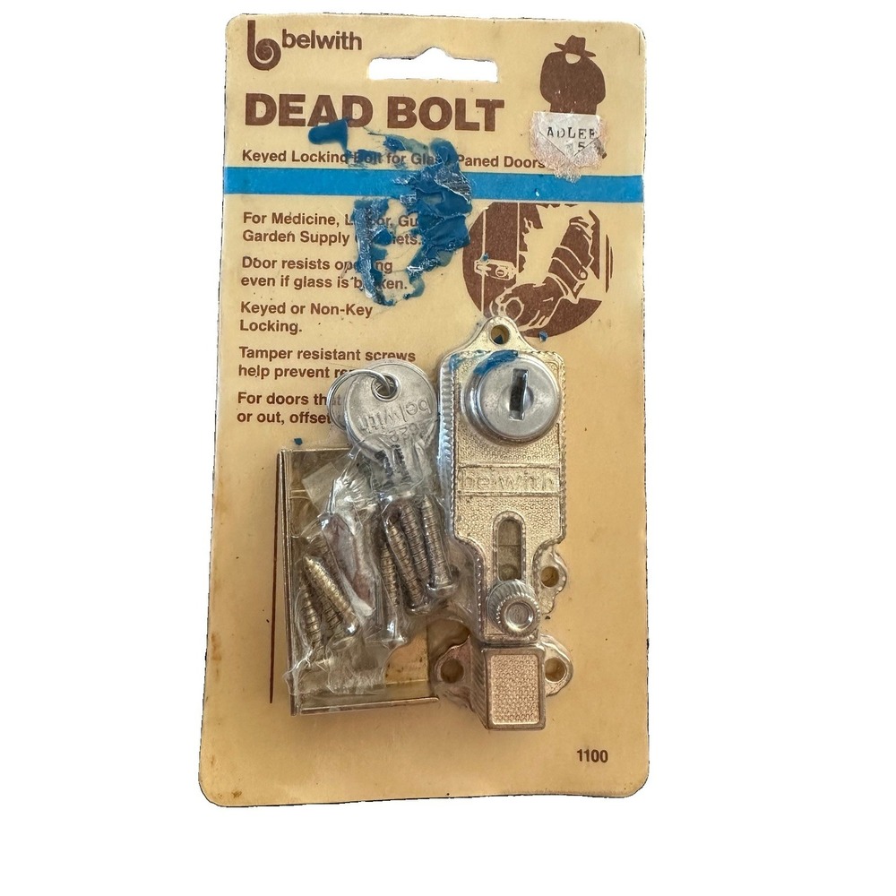 VTG Belwith Dead Bolt Door Lock Model 1100 NOS New Old Stock 1984 Keyed Glass